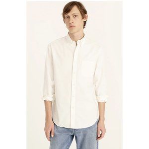 J.Crew Men's $90 Oxford Shirt Broken In Cotton White Size L BD640
